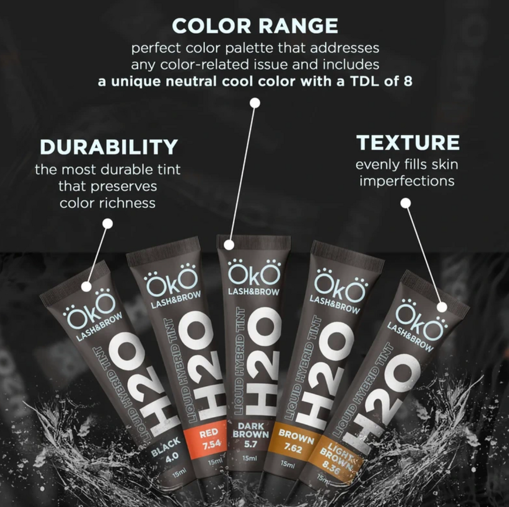 Vopsea pentru sprâncene și gene OKO Liquid Hybrid Tint H2O Red 7.54, 15 ml