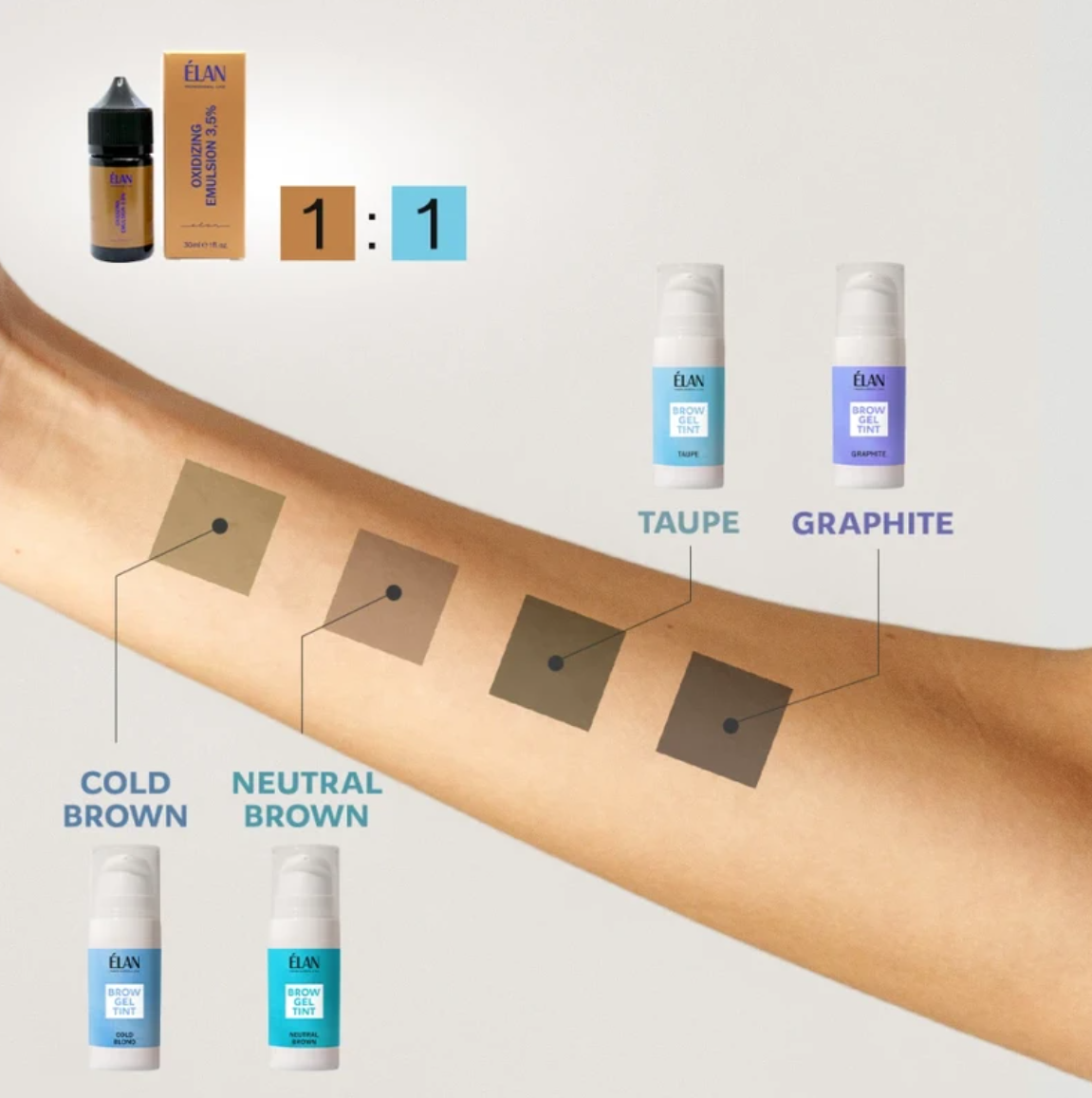ELAN - Vopsea-gel pentru sprâncene Cold Blond