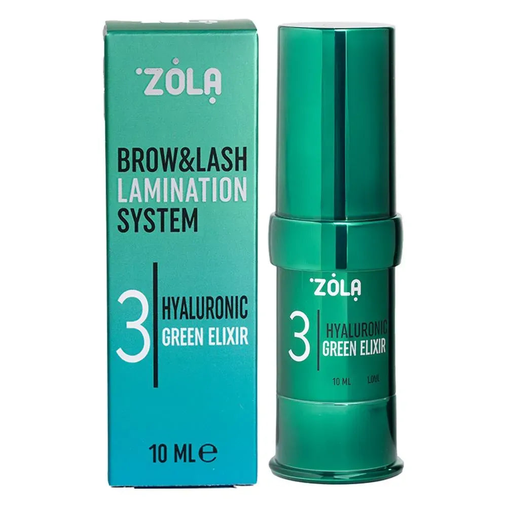 Soluție pentru laminarea sprâncenelor ZOLA Color Lab 03 Hyaluronic Green Elixir, 10 ml