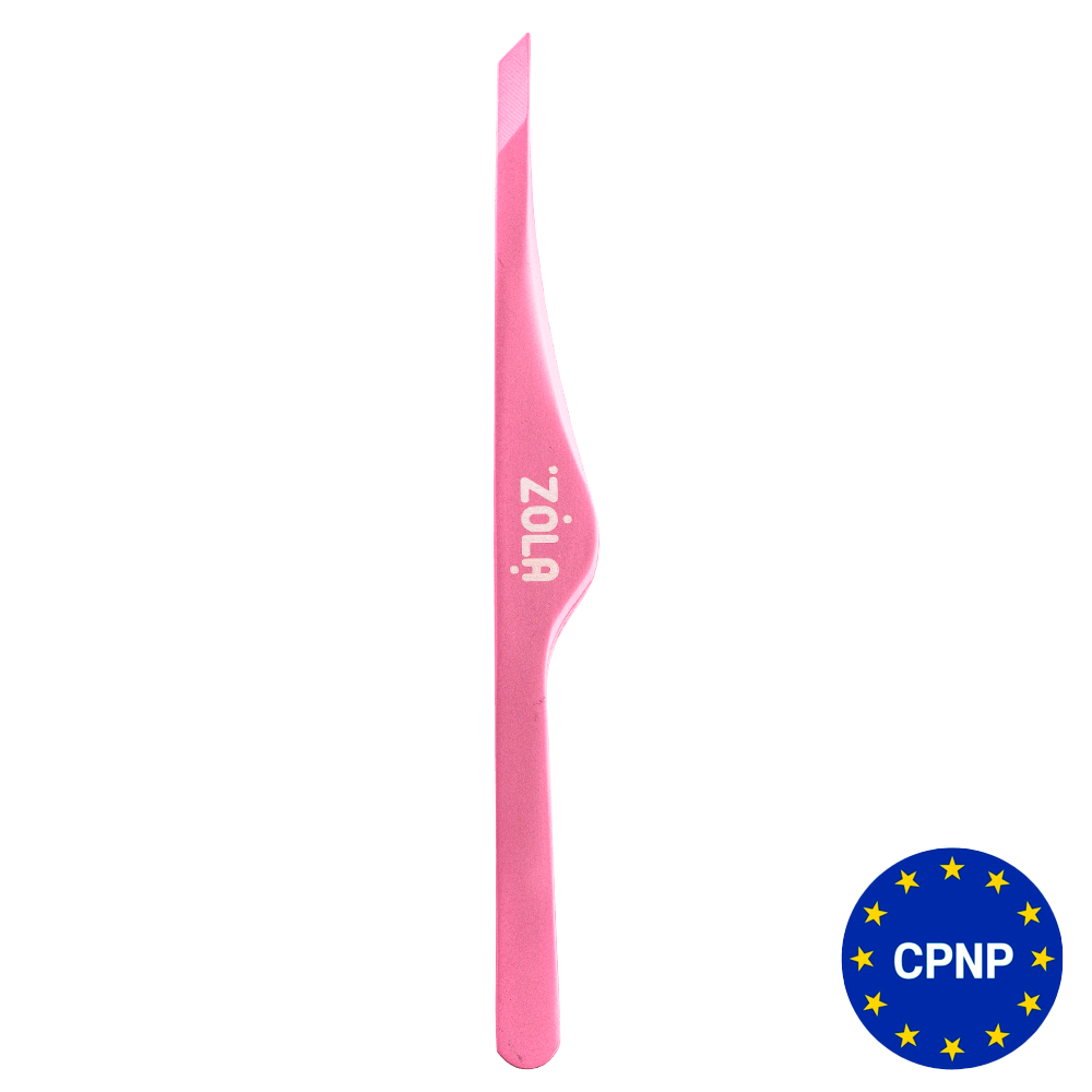 ZOLA Color Series – Pensetă profesională teșită pentru sprâncene Light Pink